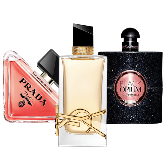 Combo di 3 profumi Prada Paradoxe, Black Opium di Yves Saint Laurent e Libre di Yves Saint Laurent da 100 ml